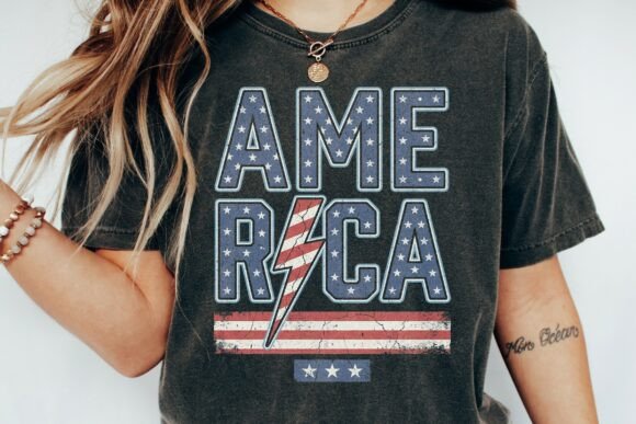A Distressed American Flag Graphic: The USA Flag Lightning Bolt Graphic