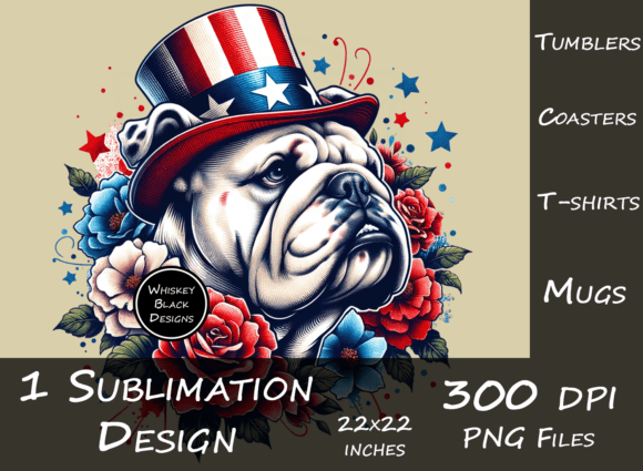 Americana Bulldog Graphic: Bold Patriotic Design for Creators