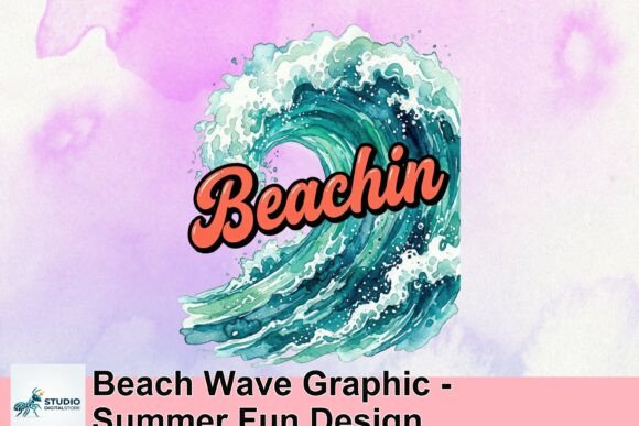 Capture the Coast: The Beach Wave Graphic Design
