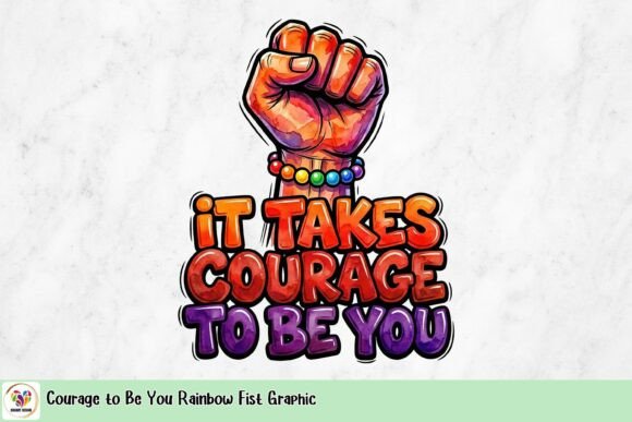 Courage to Be You Rainbow Fist Graphic: A Bold Symbol for Authenticity