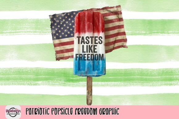 Patriotic Popsicle Freedom Graphic: A Vintage Design Asset