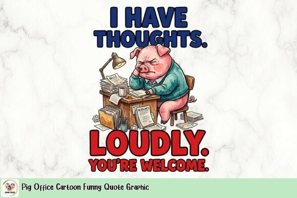 Pig Office Cartoon: The Funny Quote Graphic for Office Humor