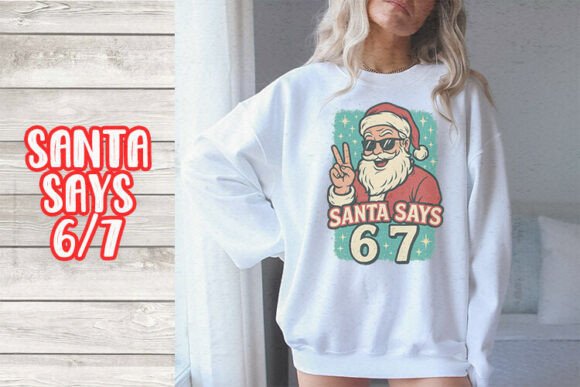 Santa Says 6 7 Retro Graphic: A Vintage Holiday Design with Modern Attitude