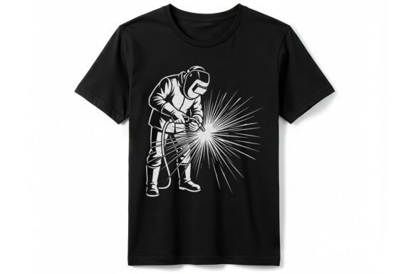Vintage Welder Graphic T-shirt: A Design Asset for Authentic Branding