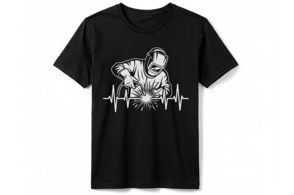 Welder Heartbeat Graphic T-shirt: A Design for the Trades
